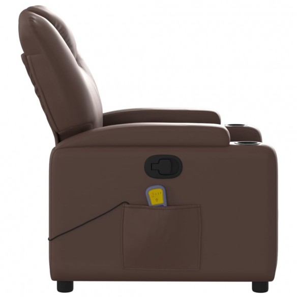 Fauteuil de massage inclinable Marron Similicuir