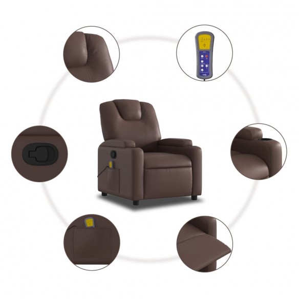 Fauteuil de massage inclinable Marron Similicuir