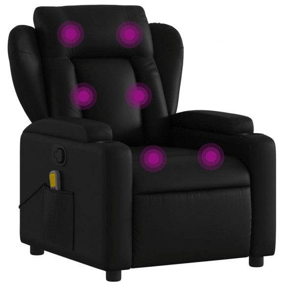 Fauteuil de massage inclinable Noir Similicuir