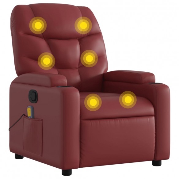 Fauteuil de massage inclinable Rouge bordeaux Similicuir