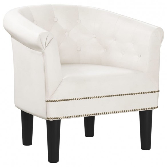 Fauteuil cabriolet blanc similicuir