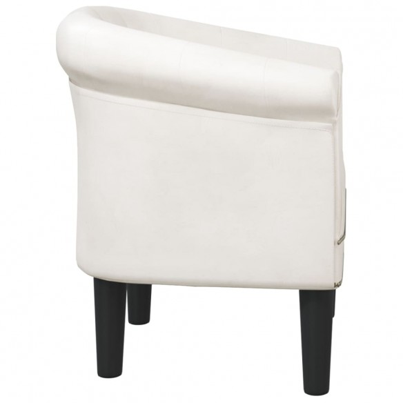 Fauteuil cabriolet blanc similicuir