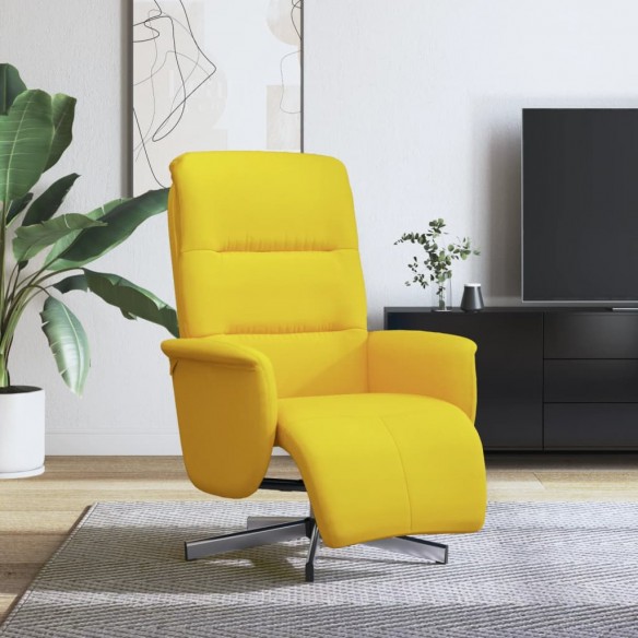 Fauteuil inclinable avec repose-pieds jaune clair tissu