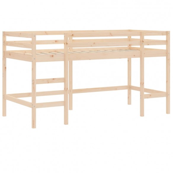 Lit mezzanine enfants avec tunnel bleu 90x200cm bois pin massif