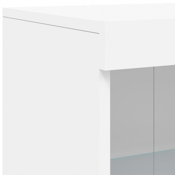 Armoire latérale avec éclairage LED blanc bois d'ingénierie