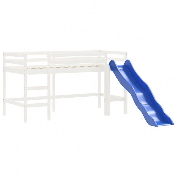 Lit mezzanine enfants et tour blanc/noir 90x200 cm pin massif