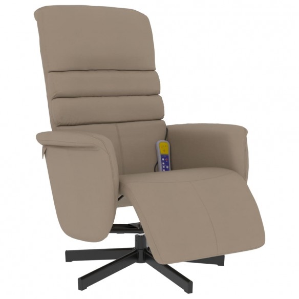 Fauteuil inclinable de massage repose-pieds cappuccino