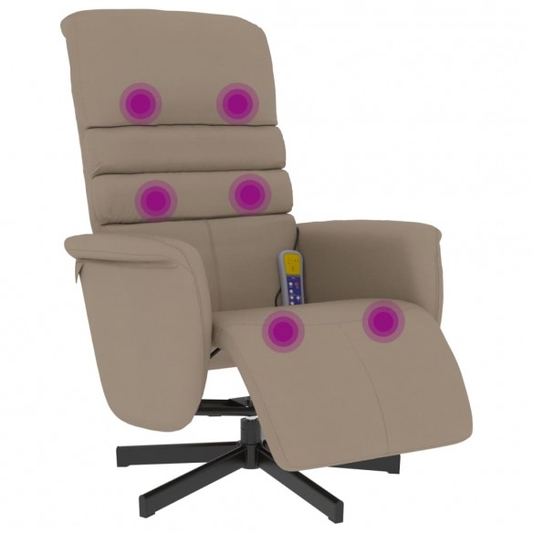 Fauteuil inclinable de massage repose-pieds cappuccino