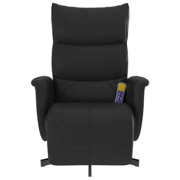 Fauteuil inclinable de massage repose-pieds noir similicuir