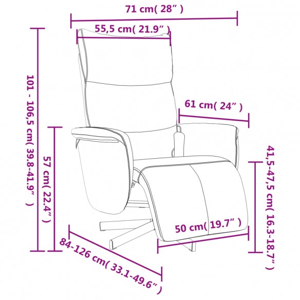 Fauteuil inclinable de massage repose-pieds noir similicuir