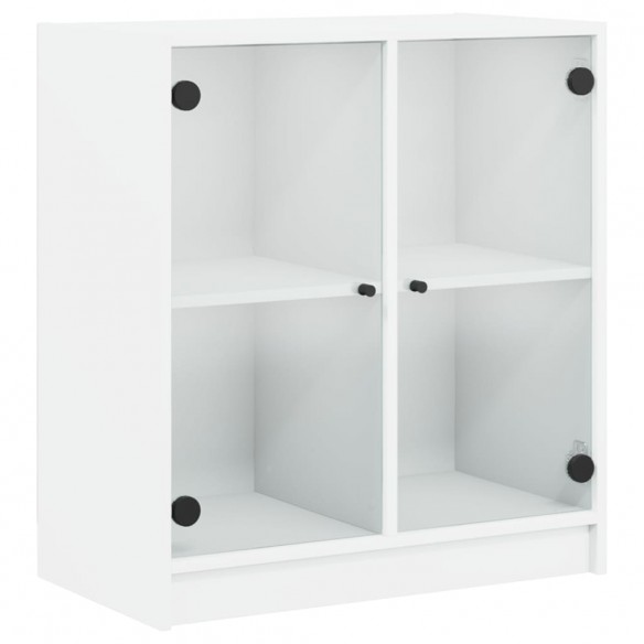 Armoire latérale avec portes en verre blanc 68x37x75,5 cm