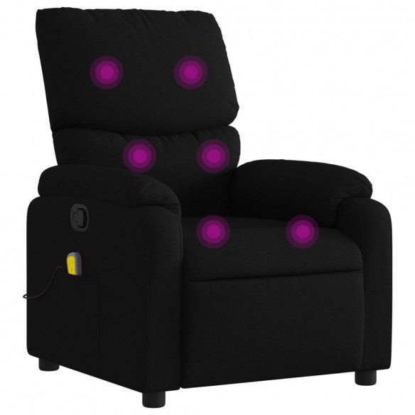 Fauteuil de massage inclinable Noir Tissu