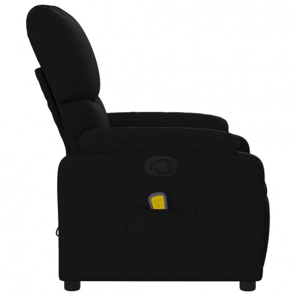 Fauteuil de massage inclinable Noir Tissu