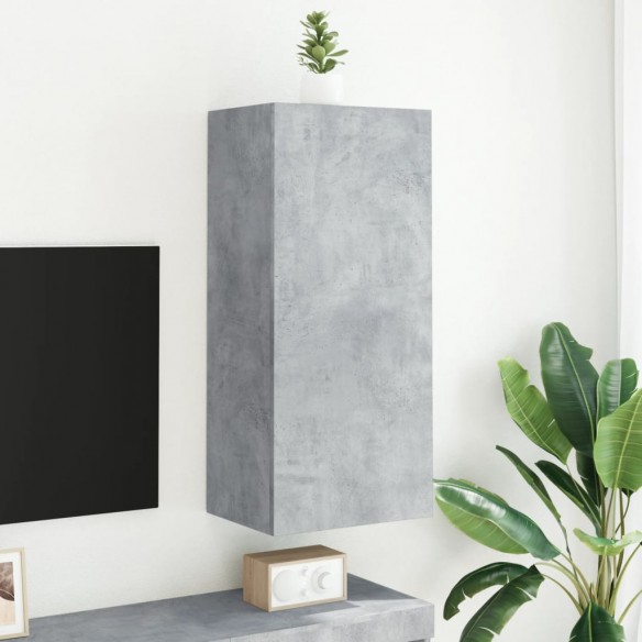 Meuble TV mural gris béton 40,5x30x90 cm bois d'ingénierie