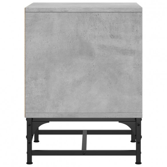 Tables de chevet et portes vitrées 2 pcs gris béton 35x37x50 cm