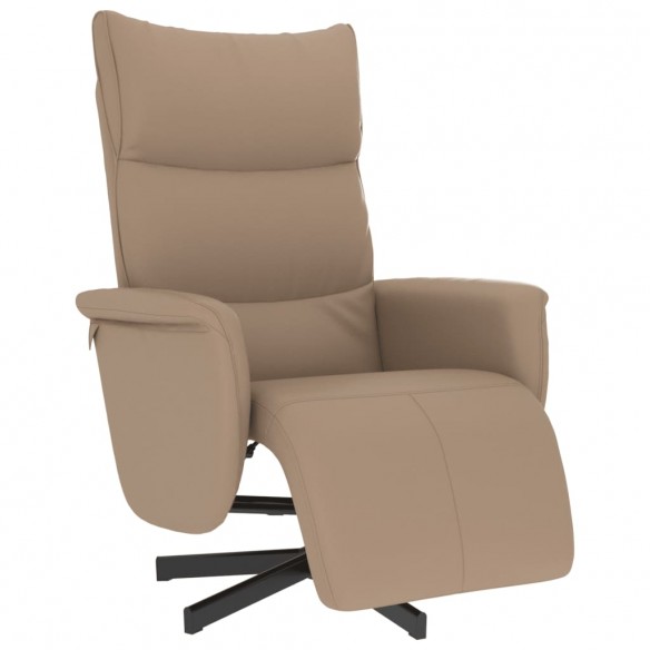 Fauteuil inclinable avec repose-pieds cappuccino similicuir