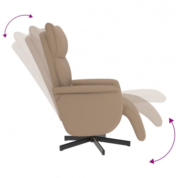 Fauteuil inclinable avec repose-pieds cappuccino similicuir