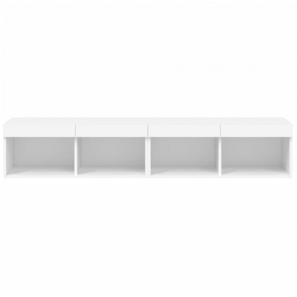 Meubles TV avec lumières LED 2 pcs blanc 80x30x30 cm