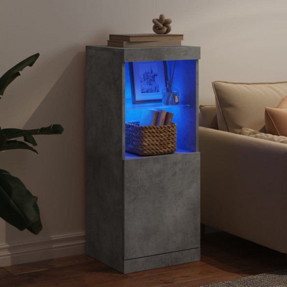 Buffet avec lumières LED gris béton 41x37x100 cm