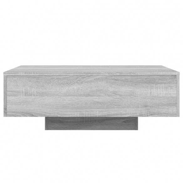 Table basse avec lumières LED sonoma gris 85x55x31 cm