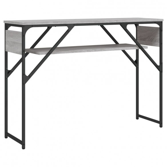 Table console avec étagère sonoma gris 105x30x75 cm