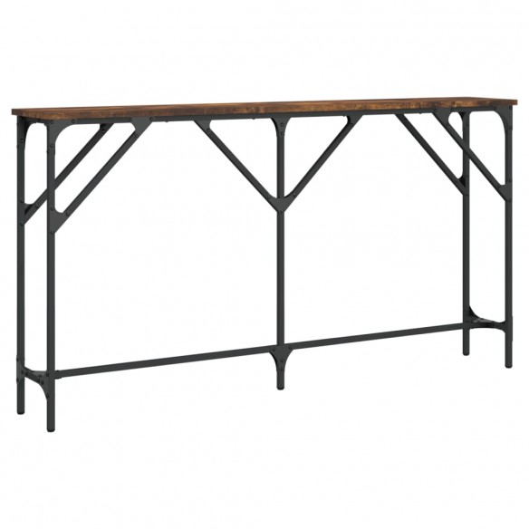Table console chêne fumé 140x23x75 cm bois d'ingénierie