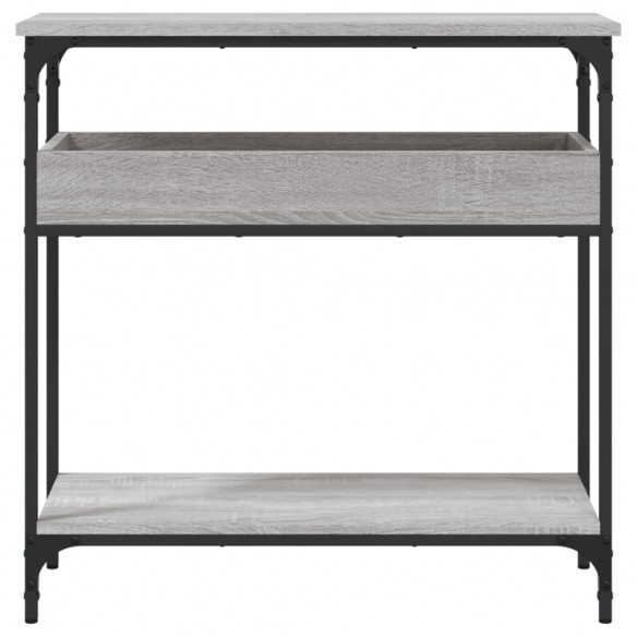 Table console avec étagère sonoma gris 75x29x75 cm