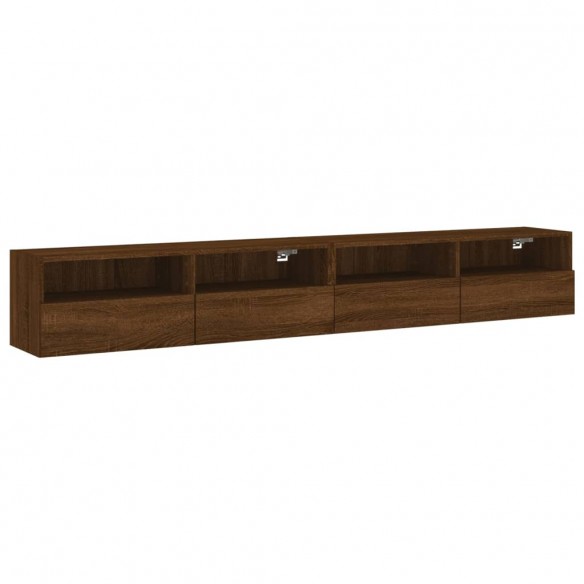 Meubles TV muraux 2pcs chêne marron 100x30x30cm bois ingénierie