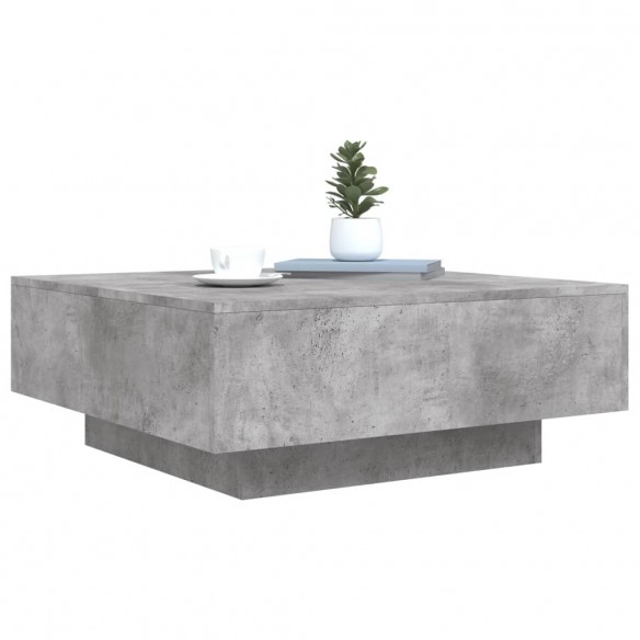 Table basse gris béton 80x80x31 cm bois d'ingénierie