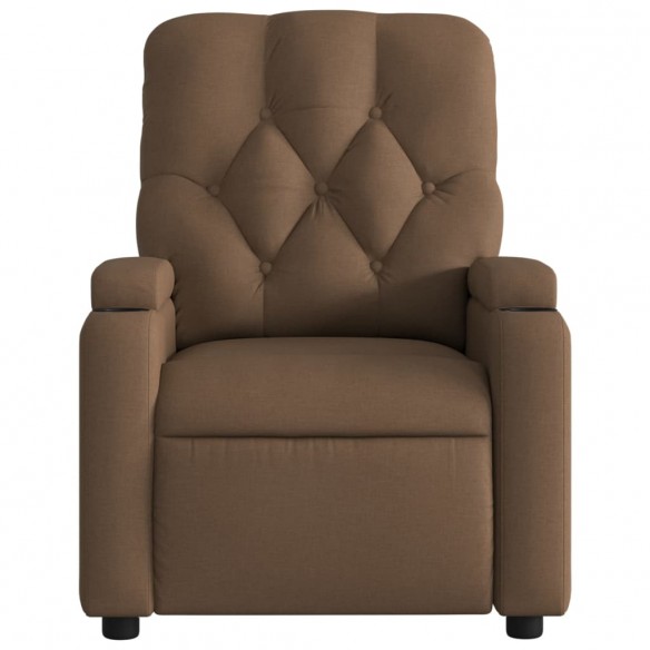 Fauteuil de massage inclinable Marron Tissu