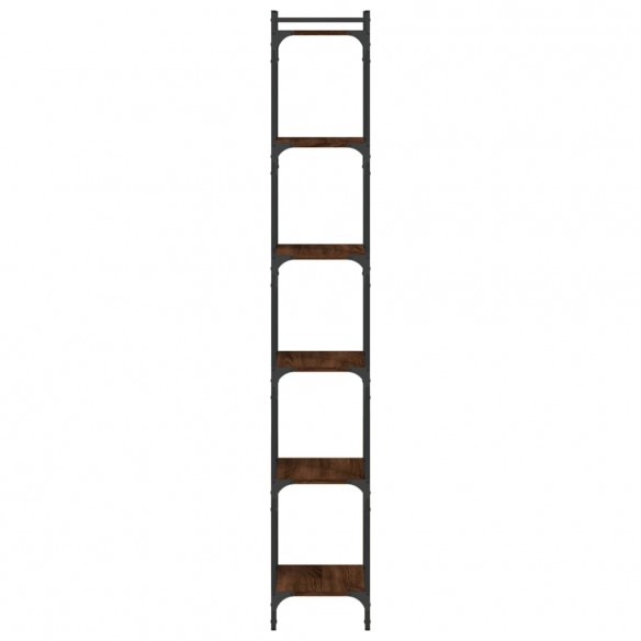 Bibliothèque 6 niveaux chêne marron 40x30x188cm bois ingénierie