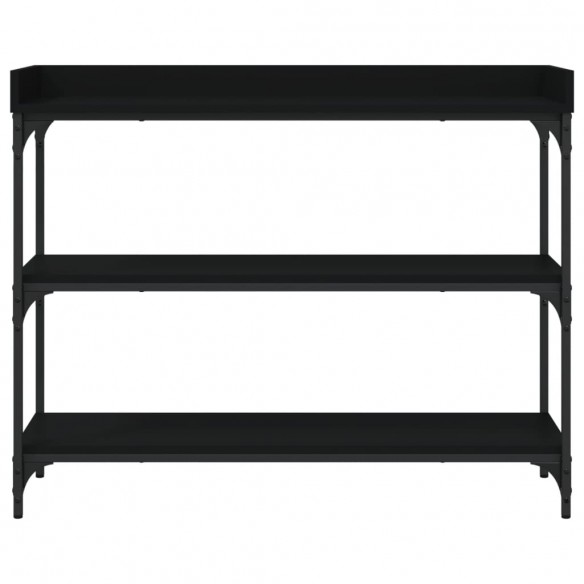 Table console avec étagères noir 100x30x80 cm