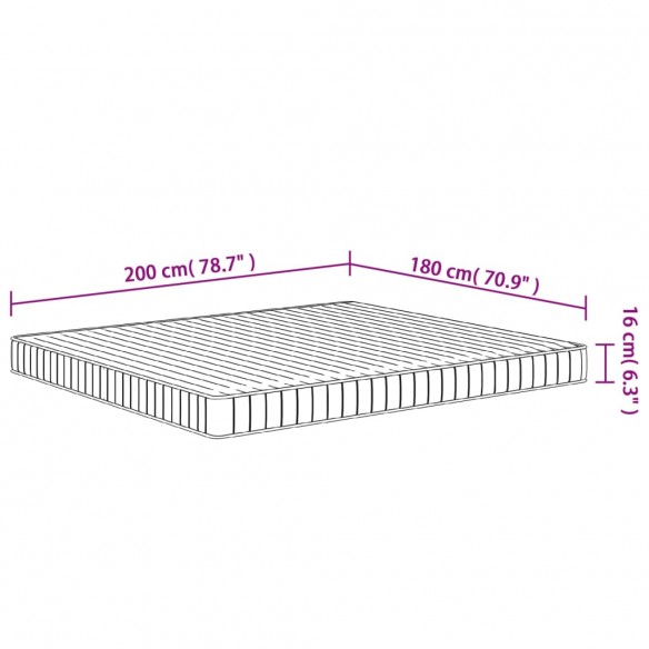 Matelas en mousse moyennement doux 180x200 cm