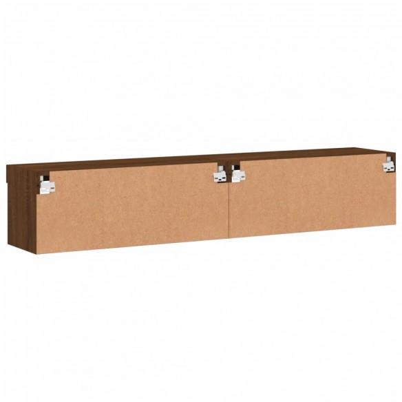 Meubles TV avec lumières LED 2 pcs chêne marron 80x30x30 cm