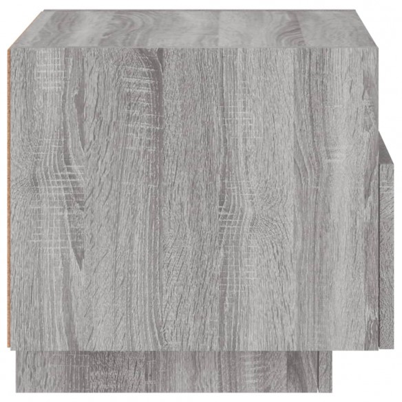 Table de chevet avec lumières LED sonoma gris 40x39x37 cm