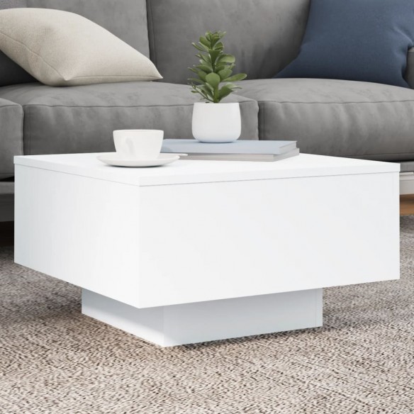 Table basse blanc 55x55x31 cm bois d'ingénierie