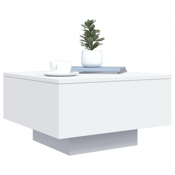 Table basse blanc 55x55x31 cm bois d'ingénierie