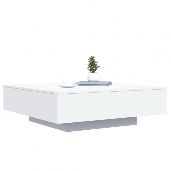 Table basse avec lumières LED blanc 100x100x31 cm