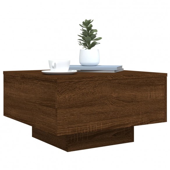 Table basse chêne marron 55x55x31 cm bois d'ingénierie