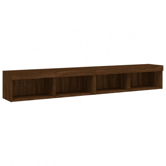 Meubles TV avec lumières LED 2 pcs chêne marron 100x30x30 cm