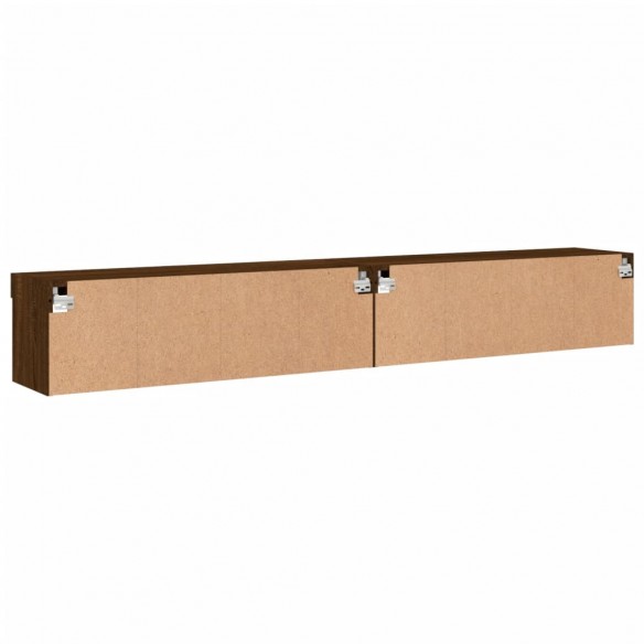 Meubles TV avec lumières LED 2 pcs chêne marron 100x30x30 cm