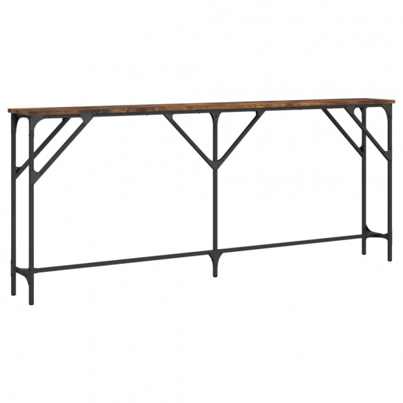 Table console chêne fumé 180x23x75 cm bois d'ingénierie