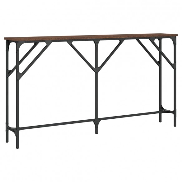Table console chêne marron 140x23x75 cm bois d'ingénierie