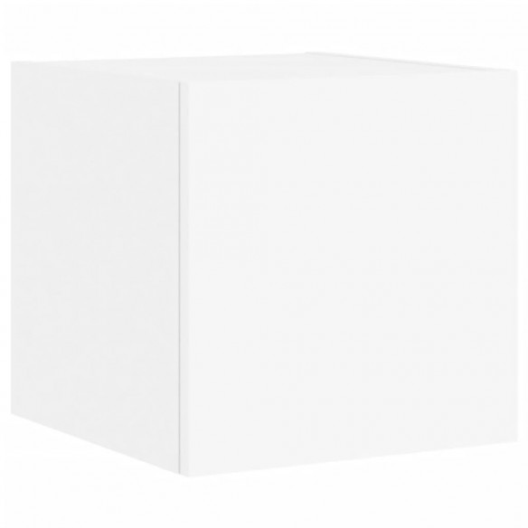 Meubles TV muraux avec lumières LED 2 pcs blanc 30,5x35x30 cm