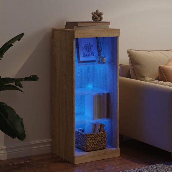 Buffet avec lumières LED chêne sonoma 41x37x100 cm