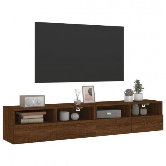 Meubles TV muraux 2 pcs chêne marron 80x30x30cm bois ingénierie