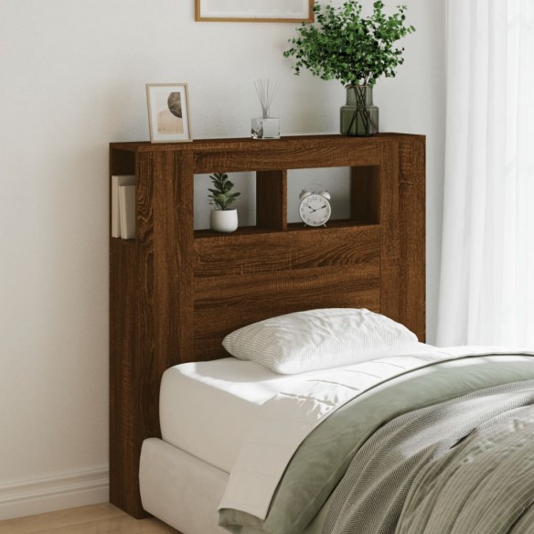 Tête de lit à LED chêne marron 100x18,5x103,5cm bois ingénierie
