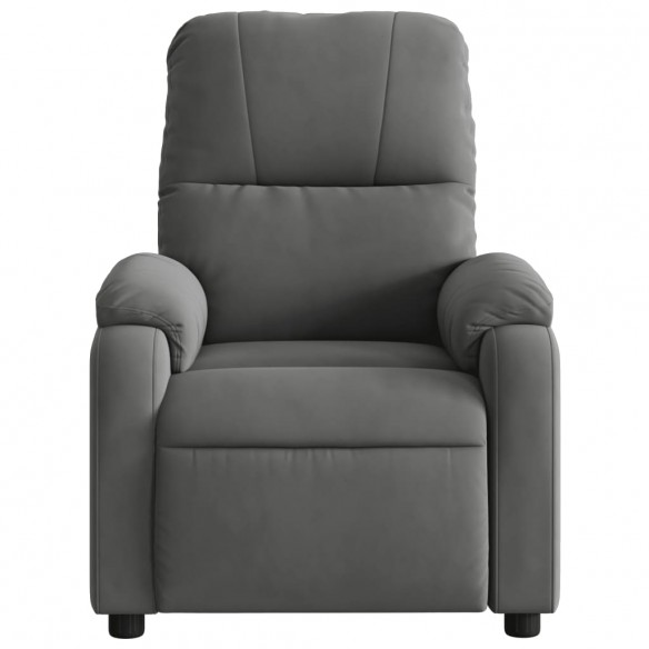 Fauteuil inclinable de massage gris foncé tissu microfibre