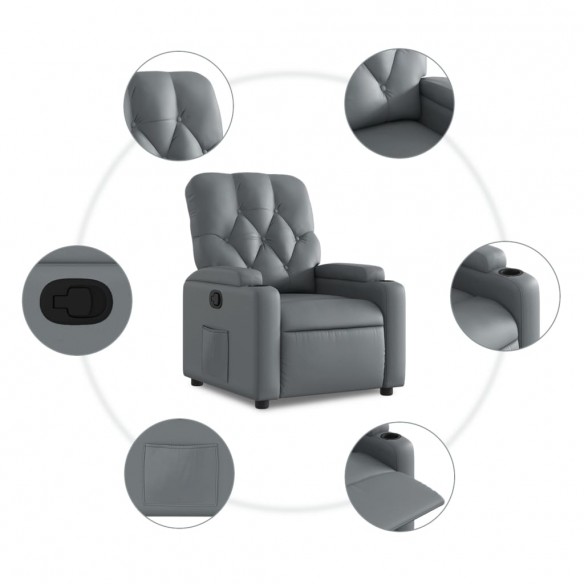 Fauteuil inclinable Gris Similicuir