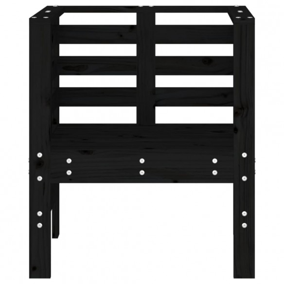 Chaises de jardin lot de 2 noir 61,5x53x71cm bois de pin massif